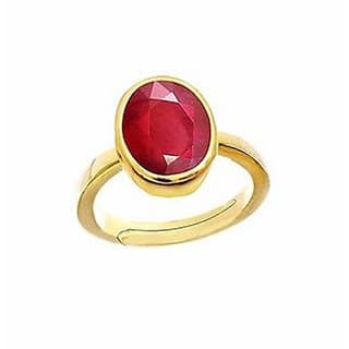 Ruby Ring-Manik Ring 5.25 Ratti Natural Certified Ruby Manik Panchdhatu Ring by CEYLONMINE