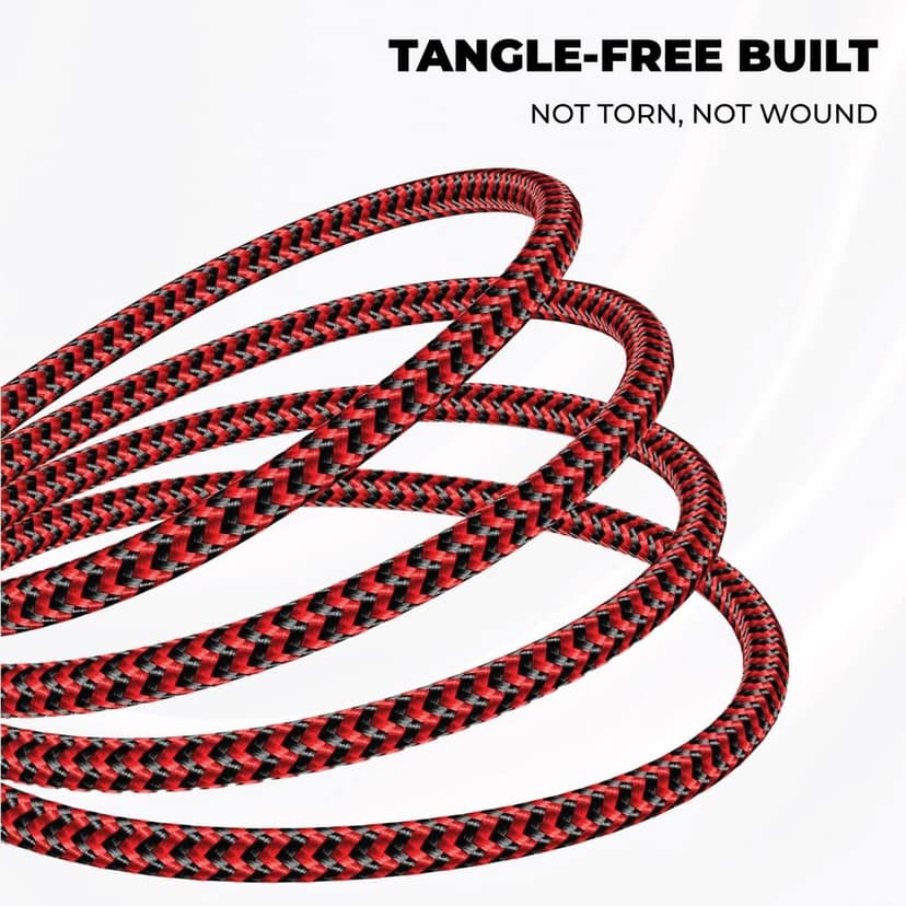 Hammer Unbreakable 3.1A Fast Charging Braided Cable 1 Meter (Red) view 9