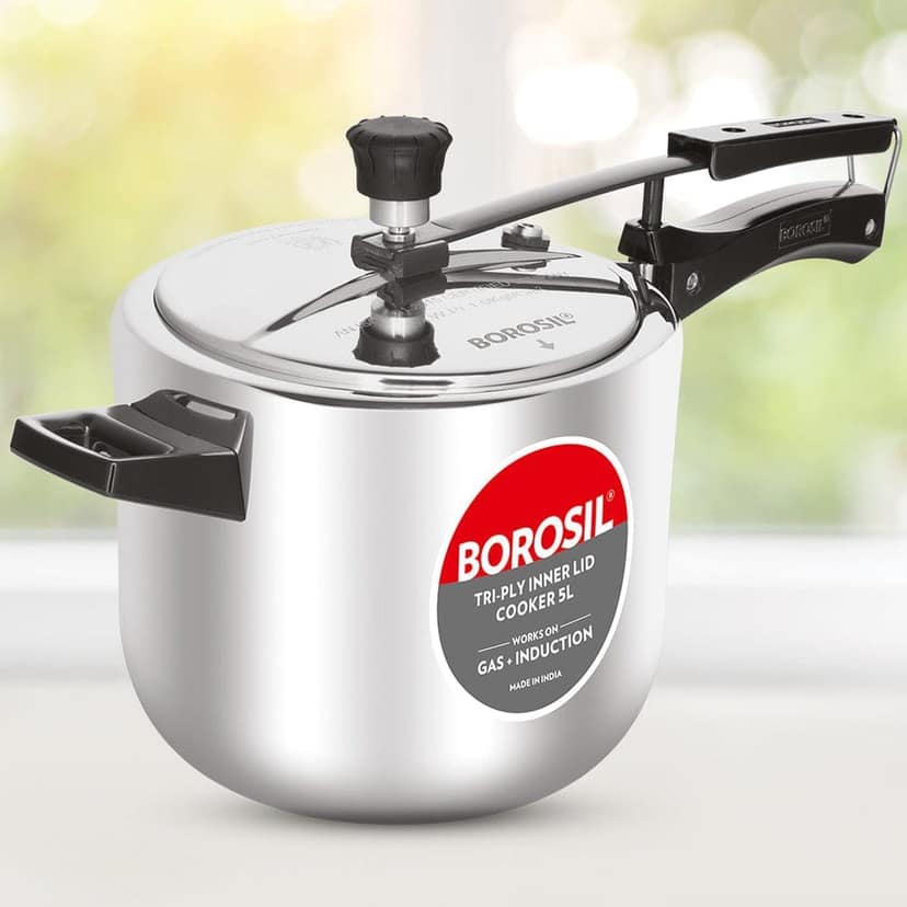 Borosil SS Triply Inner Lid Cooker 5L view 2