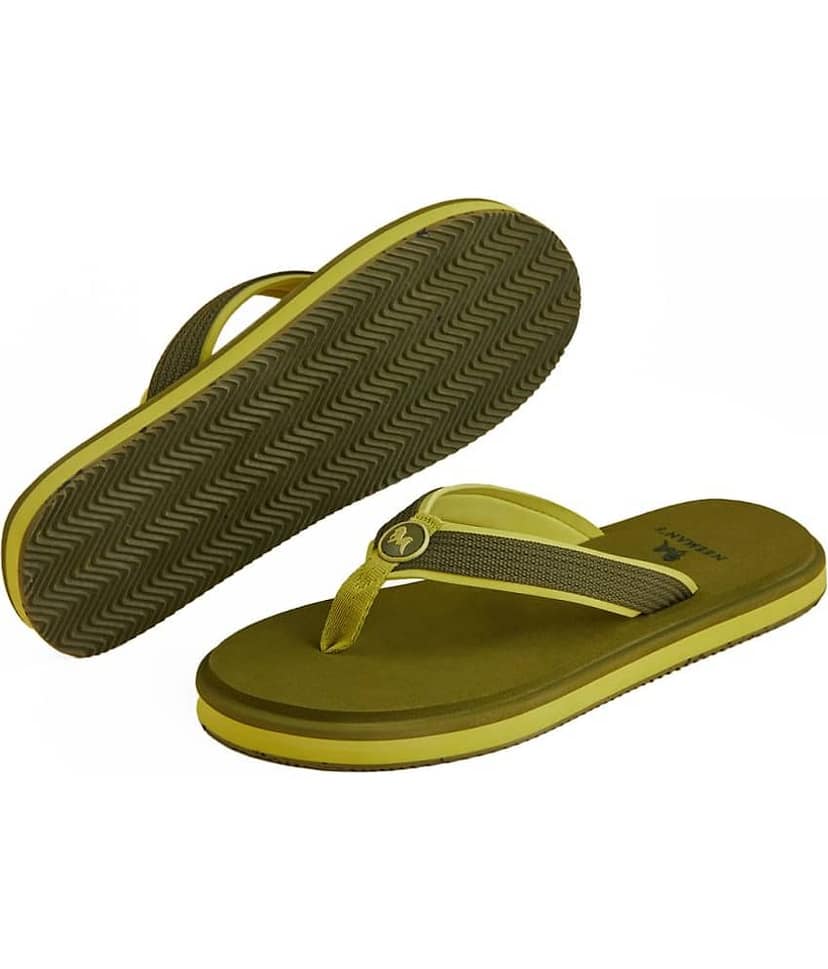 Neemans Eco Fluffy Flips Green Men's Thong Flip Flop view 2