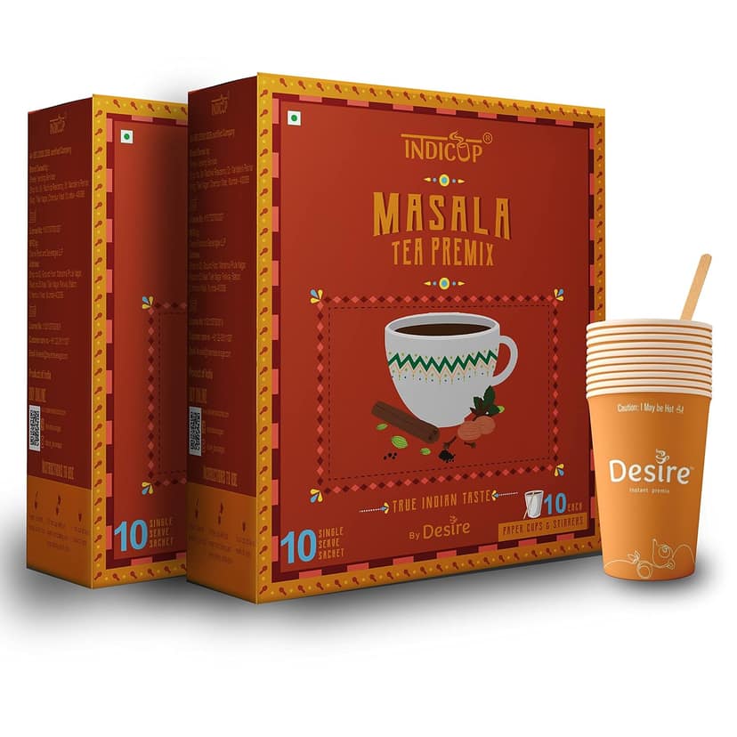 INDICUP Masala Tea Instant Premix, 280 gm - 20 Sachets