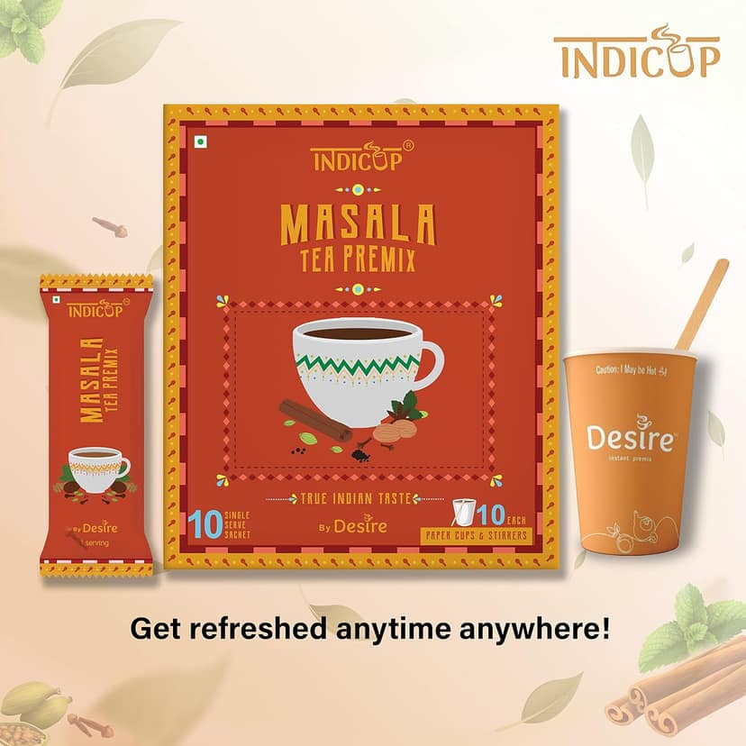 INDICUP Masala Tea Instant Premix, 280 gm - 20 Sachets view 2