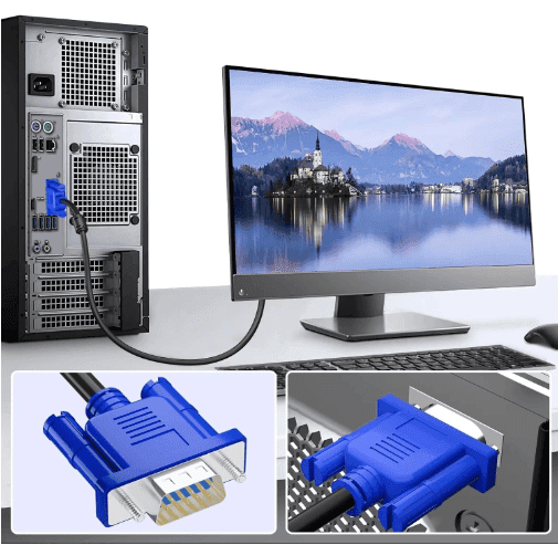 Male to Male 1.5Meter VGA Cable for PC/Monitor/LCD/LED, Plasma, Projector. Supports 1080P. VGA to VGA Converter Computer Cable view 5
