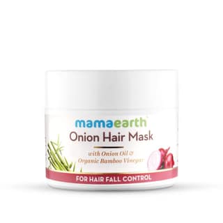 Mamaearth Onion Hair Mask - 200 g | With Onion Oil and Organic Bamboo Vinegar | For Hair Fall Control | Reduces Hair Fall | Repairs Damaged Hair Mamaearth Onion Hair Mask - 200 g | With Onion Oil and Organic Bamboo Vinegar | For Hair Fall Control | Reduc