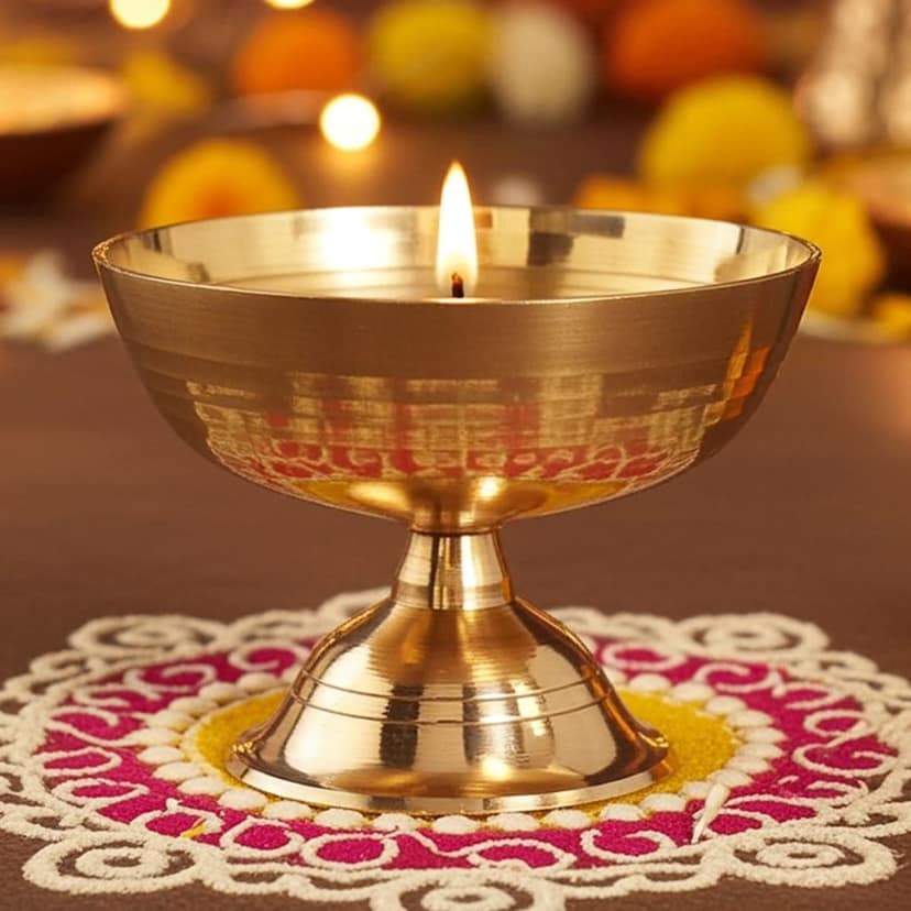 Brass Table Decor Deepak (FMAS645 I)