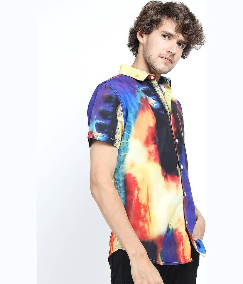 Locomotive Polyester Slim Fit Printed Half Sleeves Men's Casual Shirt - Multicolor ( Pack of 1 ) view 6