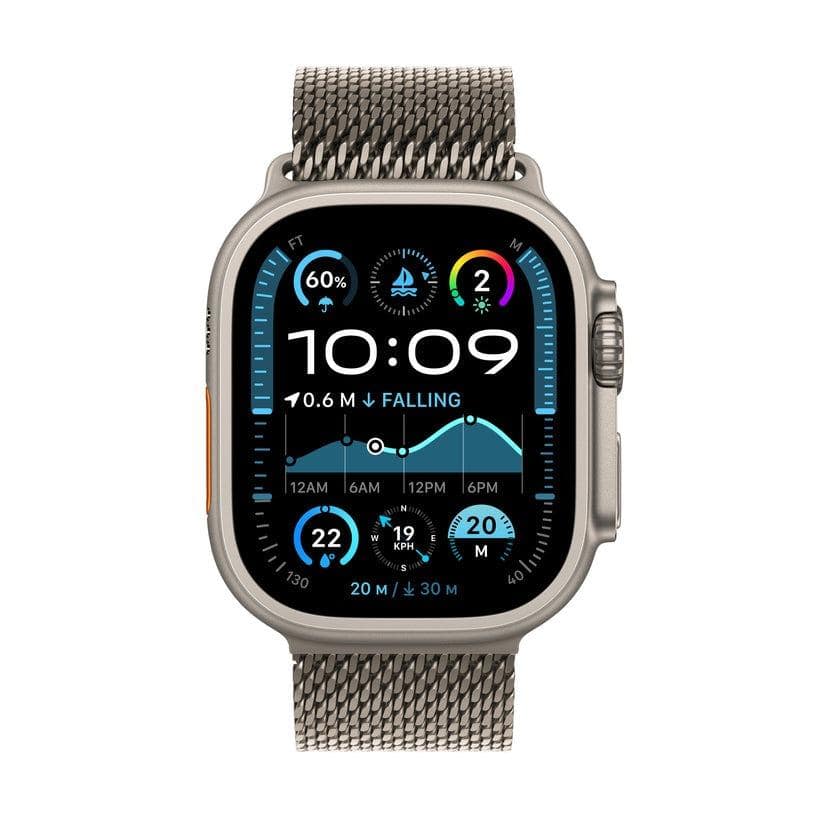 Apple Watch Ultra 2 GPS + Cellular 49mm Natural Titanium Milanese Loop L view 2