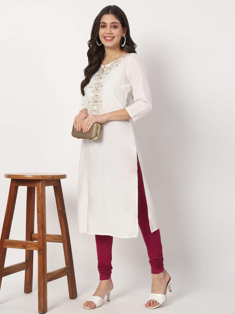 SOFT COLORS Women's Skinny Fit Ethnic Wear Churidar Leggings (Dark Purple) view 2