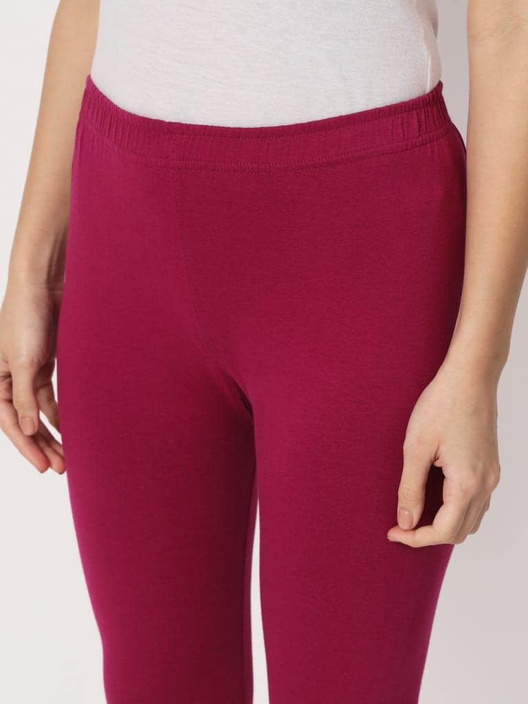 SOFT COLORS Women's Skinny Fit Ethnic Wear Churidar Leggings (Dark Purple) view 7