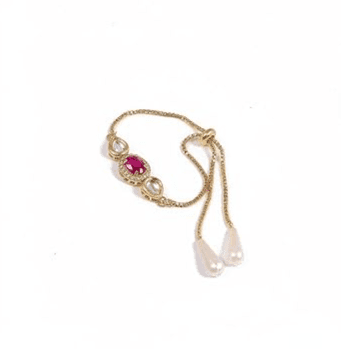 Elegant Traditional Gold Plated/Rakhi Combo Of 1 Piece for Men and Women/brother/sister/bhabhi Kundan Stone combo set (Same as Shown In Image) view 3