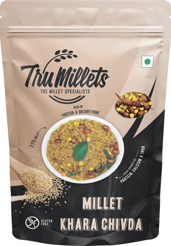 Trumillets Healthy Millet Snack for Kodo Millet Khara Chivda | Indian Masala Crispy Namkeen | Healthy And Hygienic Snacks | High Protein & Fiber Snack | No Preservative (Each 125 Gm Pack of 2)