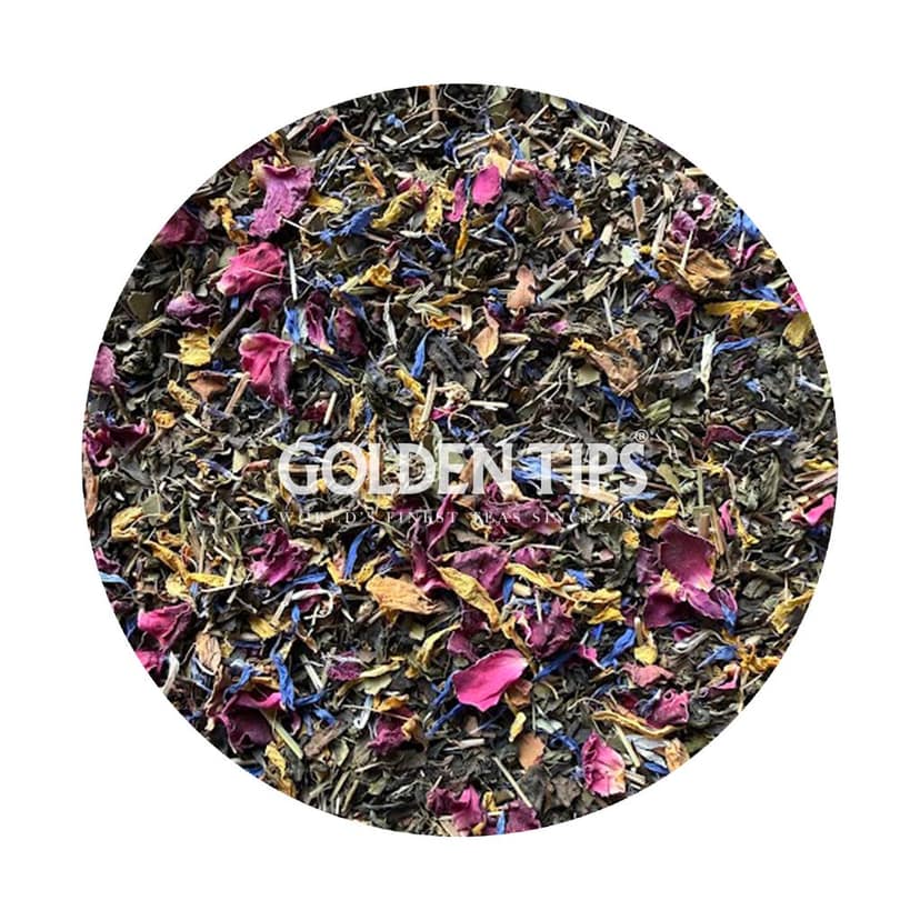 Golden Tips Himamrit® Floral Herbal Infusion with Green Tea Himalayan Herbal Blend with Rose, Blue Cornflower & Marigold, Light, Refreshing & Aromatic Tea, 50g view 2