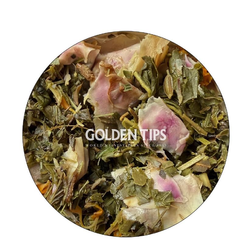 Golden Tips Himamrit® Floral Herbal Infusion with Green Tea Himalayan Herbal Blend with Rose, Blue Cornflower & Marigold, Light, Refreshing & Aromatic Tea, 50g view 3