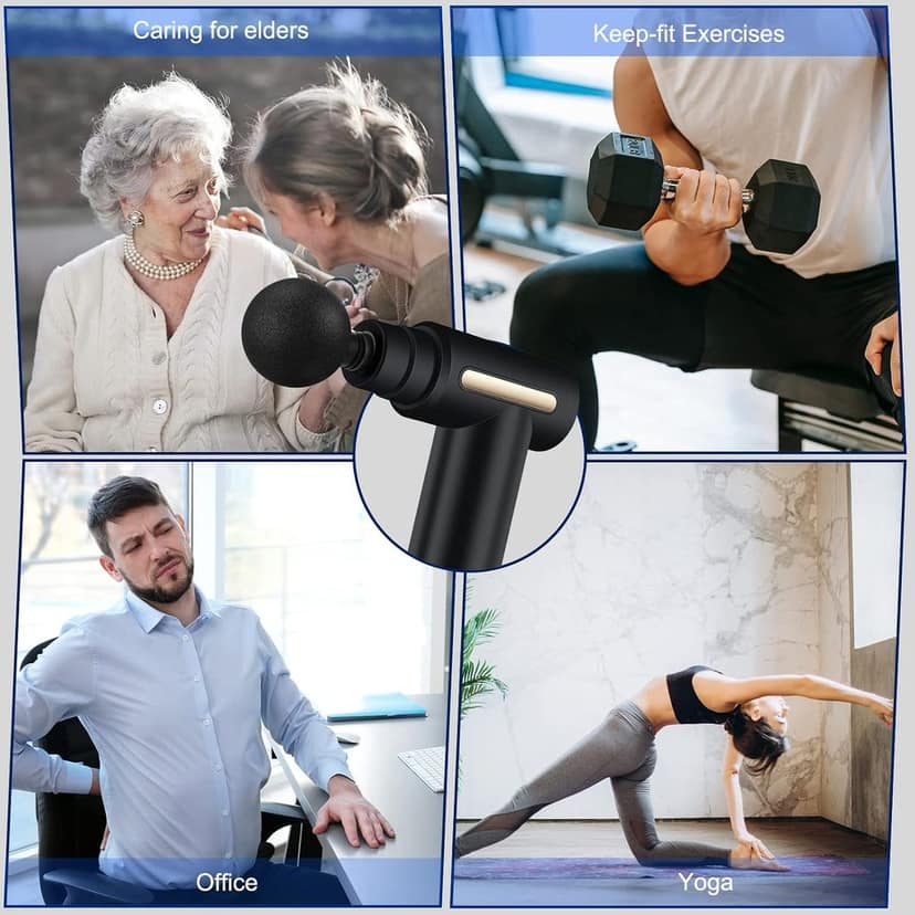 Muscle Massage Gun, Portable Muscle Massager Mini Adjustable Deep Tissue Massager Portable Massage Gun 4 Massage Heads for Relaxing Muscles Relieve Pain view 4