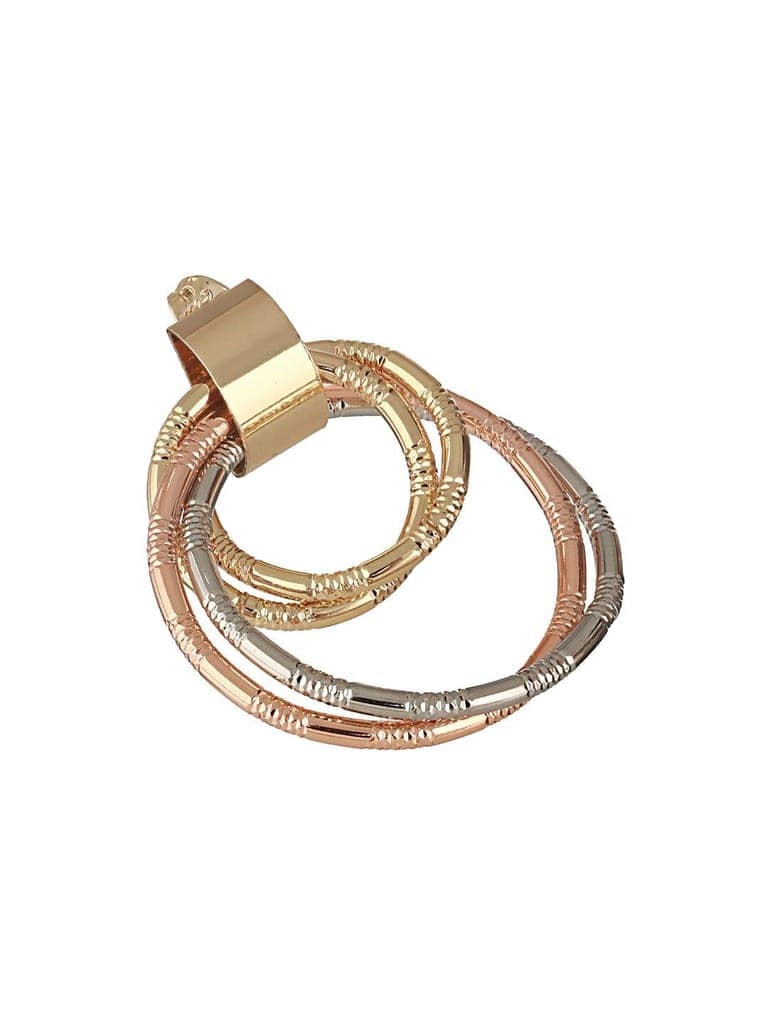 Anti-Tarnish Gold Plated Concentric Small Hoop Minimal Studds earrings view 8