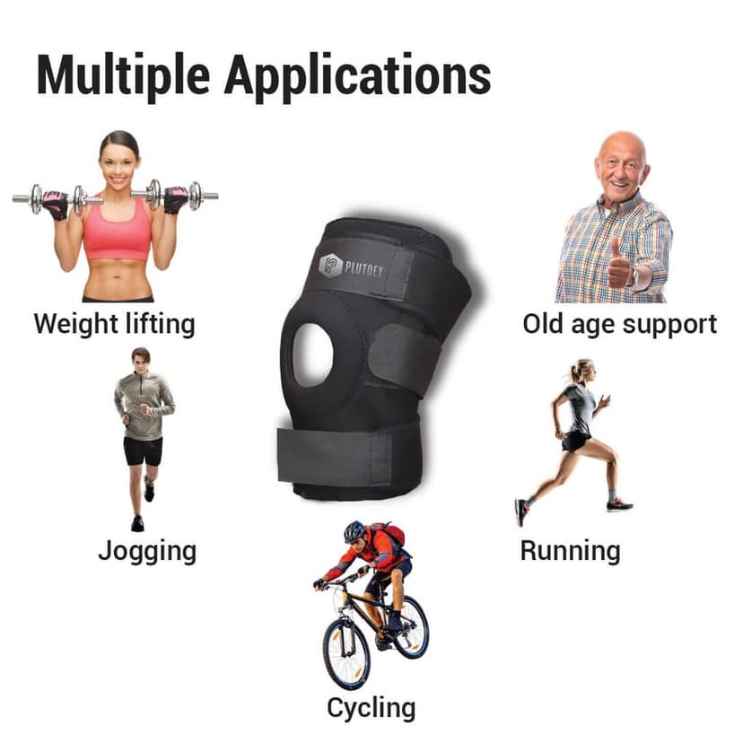 Plutoex Knee Cap Support Brace, Open Patella Stablizer with Adjustable Strapping & Extra Thick Breathable Sleeve_1 Pc view 2