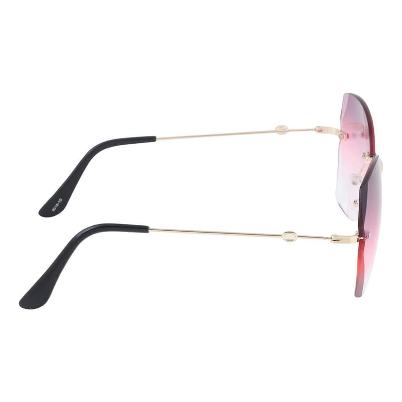 4Flaunt Rimless Stylish, Latest & Trending Vintage Oval Gradient Sunglasses For Women | 100% UV400 Protected (C3 - Violet) view 4