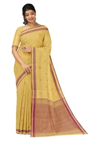 APCO Handloom - Women's Rahajmundry Pure Cotton Grey Handloom Saree (Angara Handloom Saree) 70