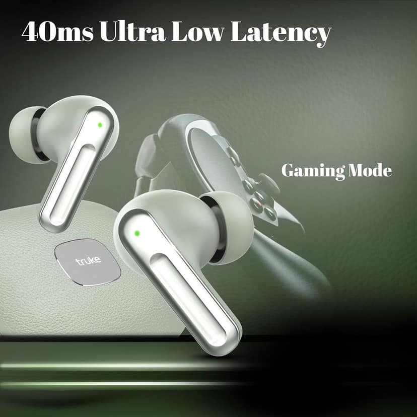 truke Mega 9 New Launch True Wireless in Ear Earbuds W/ 24-Bit Lossless Spatial Audio, 70H Battery Fast Charge Ear Buds (Forest Green) view 8