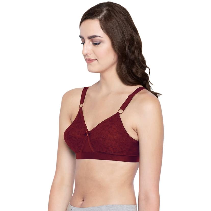 Bodycare 100% Cotton Lightly Padded Non wired Tshirt Bra-Pack of 3 view 3