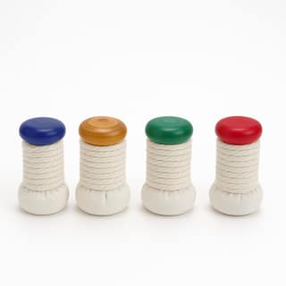 Oil Spreader for Dosa Tawa � Wooden (Pack of 4) � Multicolor Wood Cloth Oil Spread Brush for Iron Dosai Pan � Wooden Round Pastry Brush with Cotton Cloth Wrap � Traditional Spreader � Dosai Kal