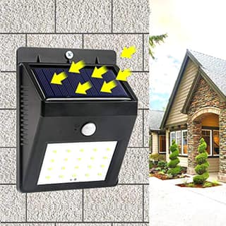 213 Solar Security LED Night Light for Home Outdoor / Garden Wall (Black) (20-LED Lights)