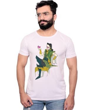 Nityanand Enterprises White Cotton Blend T-Shirt