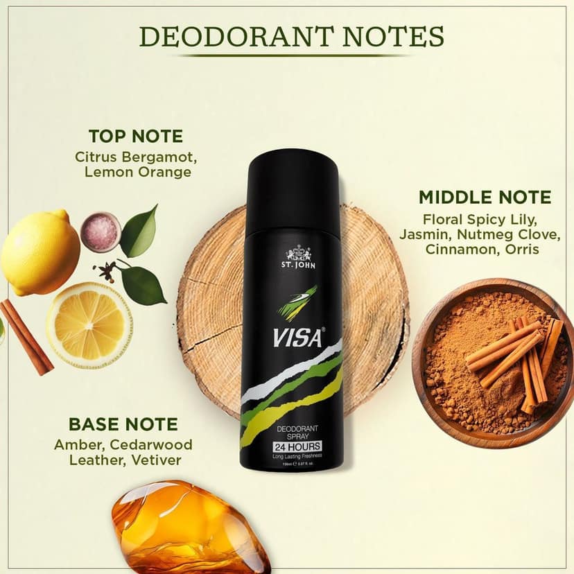 ST.JOHN Deo VISA Deodorant Body Spray for Long Lasting Protection 150ml (Pack of 12) view 3