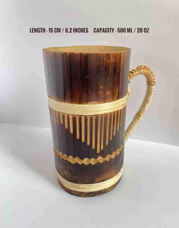 Alchemy Tradex Designer Bamboo Wood Beer/Coffee/Beverage Drinking Mug (500 ml) view 2
