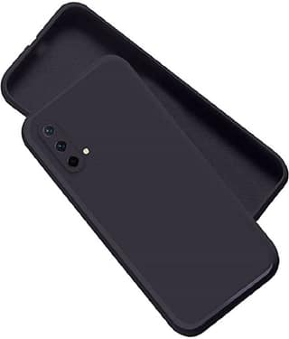 ZAMN - Black Silicon Plain Cases Compatible For Oneplus Nord Ce 5G ( Pack of 1 )