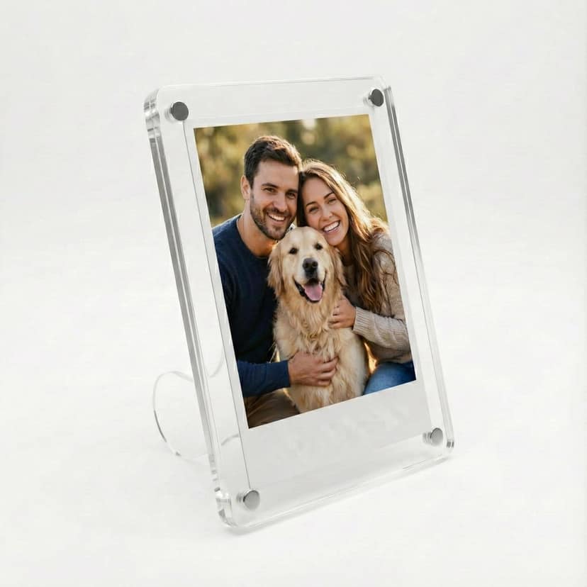 Acrylic Magnetic Photo Frame 3x4 Inch with Stand (Pack of 10) – Fridge Magnet & Tabletop Display | Crystal Clear Frame for Home, Office & Kitchen | Gift for Couples, Birthday, Anniversary view 4