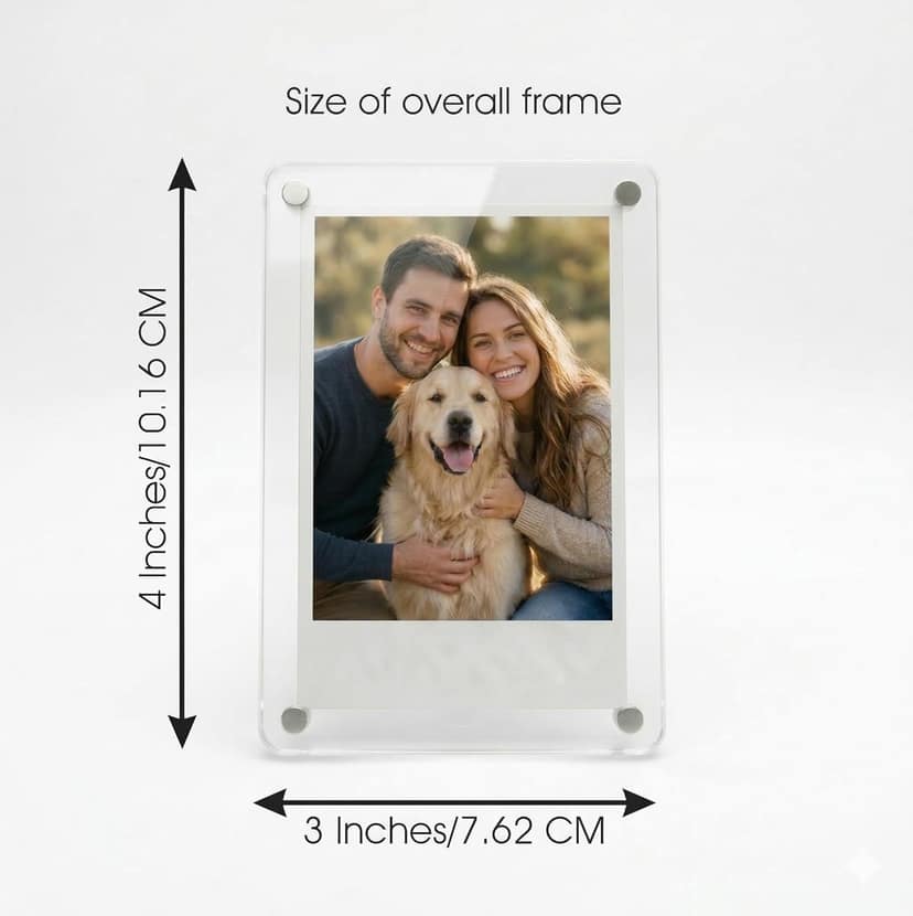 Acrylic Magnetic Photo Frame 3x4 Inch with Stand (Pack of 10) – Fridge Magnet & Tabletop Display | Crystal Clear Frame for Home, Office & Kitchen | Gift for Couples, Birthday, Anniversary view 6