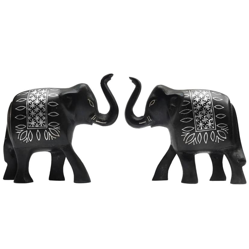 Bidri Work Elephant Pair Two Piecee Set 3 (1TMTDCOKA08479)