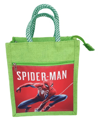 Spider-Man Jute Bag - Eco-Friendly Kids' Tote with Zipper