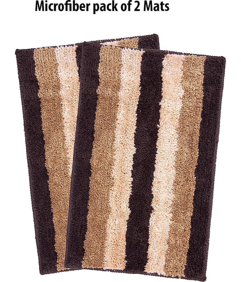 Aazeem Antiskid Cotton Bath Mat 40x60 cm ( Pack of 2 ) Black