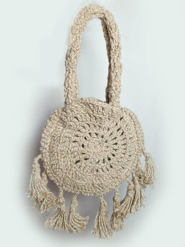 Handmade Rose Design Jute bag for Girls view 2