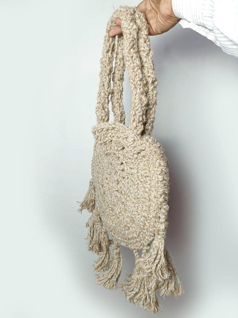 Handmade Rose Design Jute bag for Girls view 4