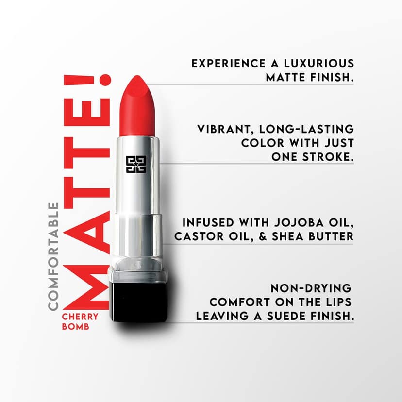 Star Struck by Sunny Leone Luxe Matte Lipstick - Cherry Bomb, 4.2g view 3