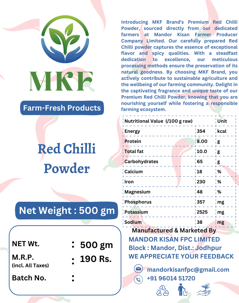 MKF - Premium Chilli Powder | 500 Gram view 3