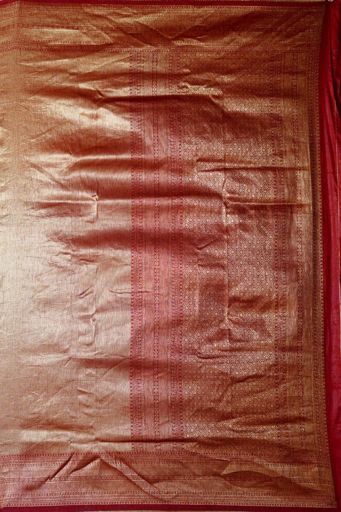 Red Dharmavaram Tissue Silk Saree view 4