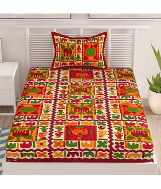 Uniqchoice Cotton Single Bedsheet ( Blue )