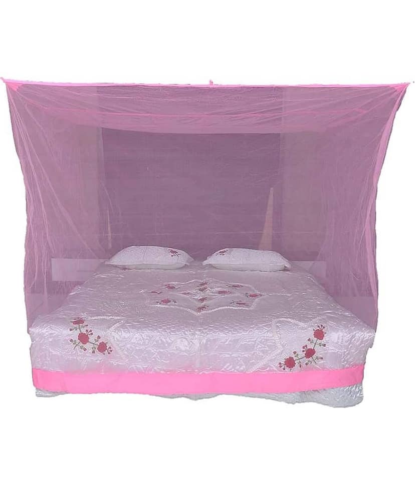Riddhi Pink Polyester Double Mosquito Net, Machardani