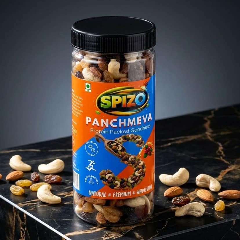 Spizo Panchmeva Dry Fruits Mix, 180g I Fit for Fasting | Healthy Snacks Mixed Nuts Contains Almonds, Cashews, Dates, Black Raisin, Green Raisin and Cranberries view 3