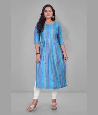 Parastri Blue Cotton Maternity Tops