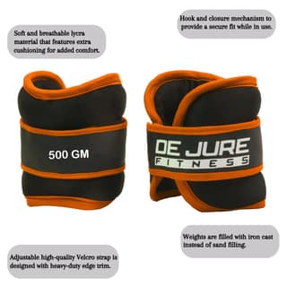 DE JURE FITNESS Ankle & Wrist Weight Set, Adjustable Strap