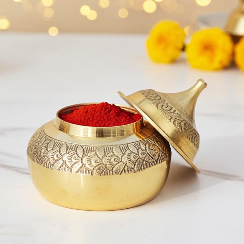 Brass Handicraft Sindoor Dani, Dabbi (FMAS416 A)