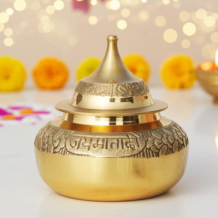 Brass Handicraft Sindoor Dani, Dabbi (FMAS416 A) view 2