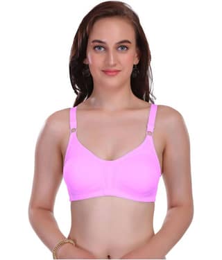 Eve's Beauty Poly Cotton Seamless Bra - Pink