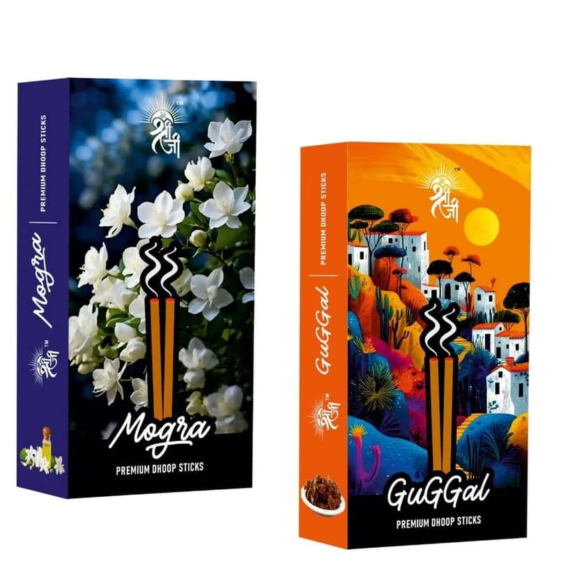 Shri Shriji Flam the Aromatic peace Mogra Scented Stick Combo � Long-Lasting Natural Fragrance Agarbatti for Meditation, Relaxation, Home & Temple Use � Pack of Premium Sticks