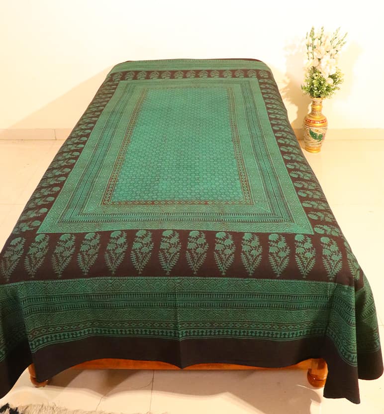 Hand Block Printed Bagh Cotton Single Bed Sheet view 2
